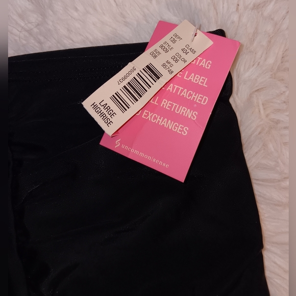 2/$35 Uncommon Sense Black Pleated Bikini Bottom, Size L - Picture 5 of 5